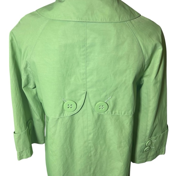 Anthropologie Tulle Pistachio Green A-Line Short Trench Coat Size Large - Picture 7 of 11